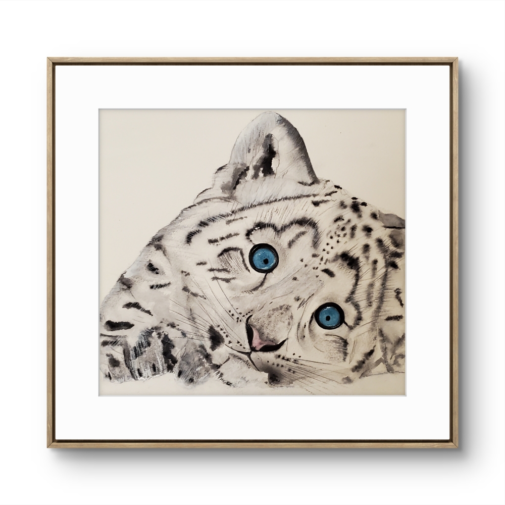 Snow Leopard Cub - Ice and Innocence