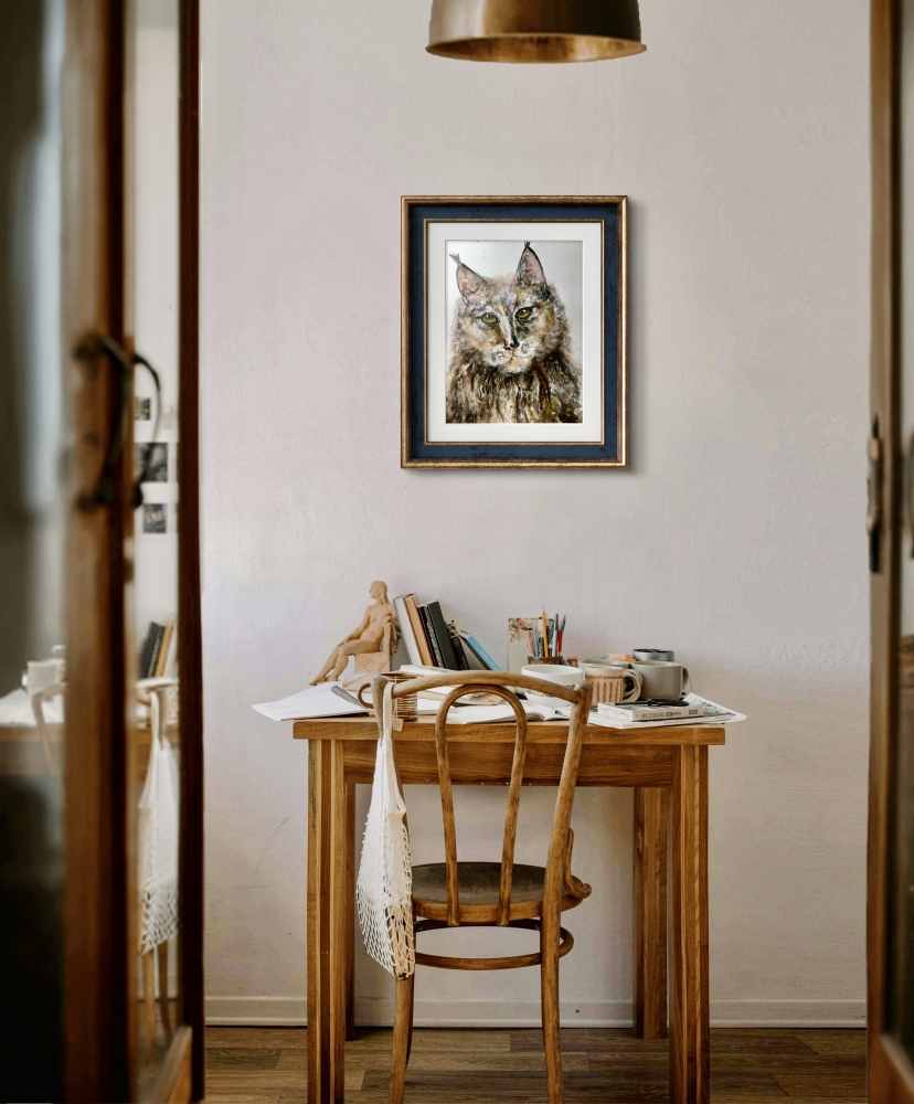 : “Guardian of the Silent Forest” – Original Watercolor Lynx Portrait (A4)