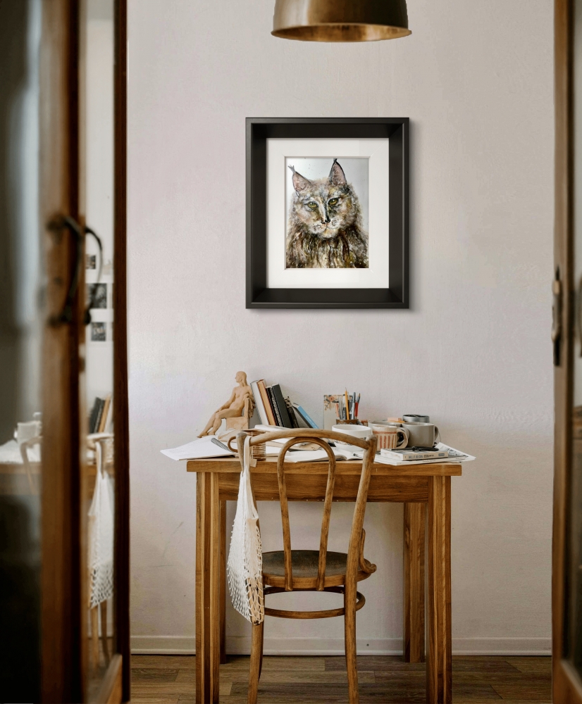 : “Guardian of the Silent Forest” – Original Watercolor Lynx Portrait (A4)