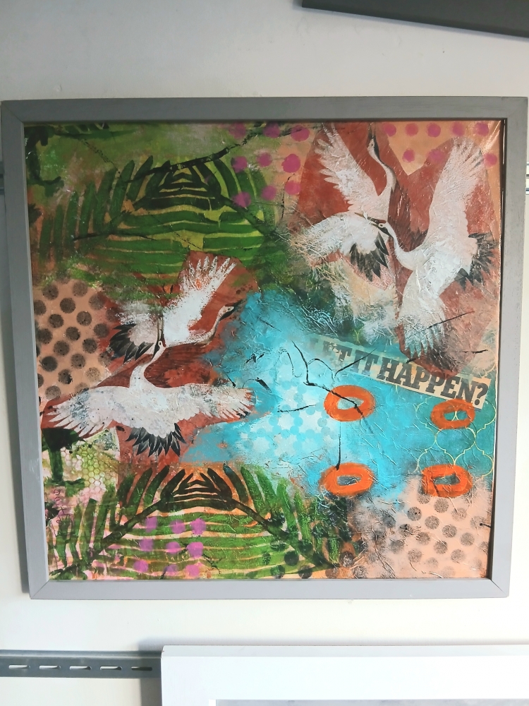 Flying flamingoes 
