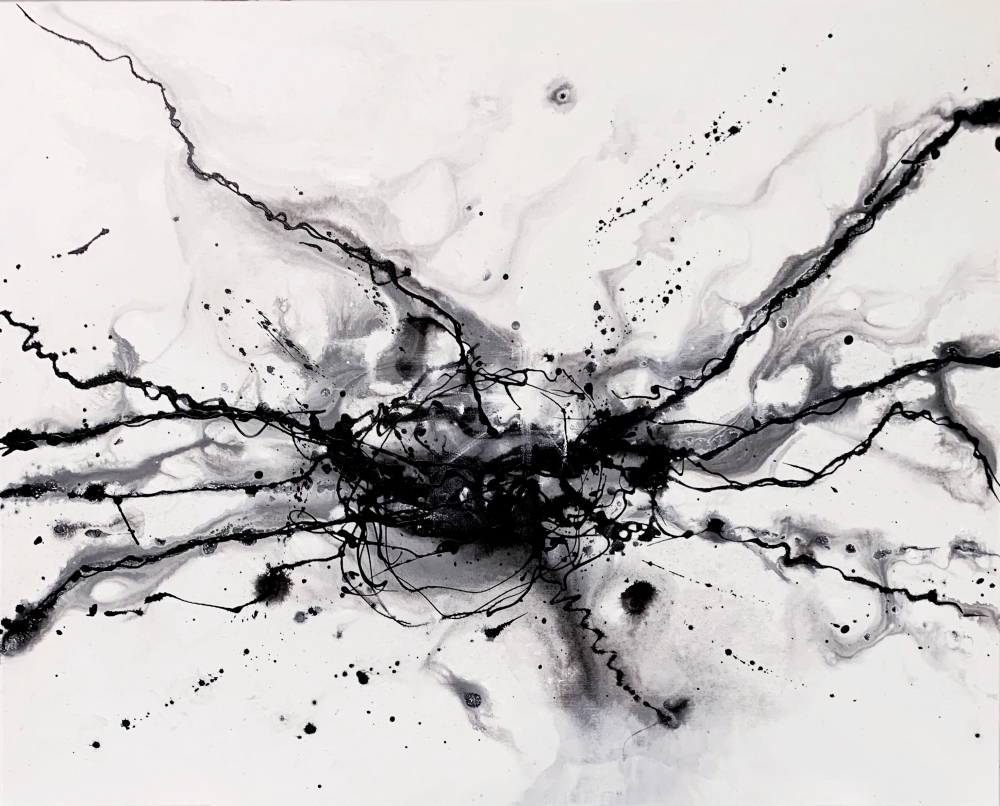  Large Black and white Nebula Abstract 1