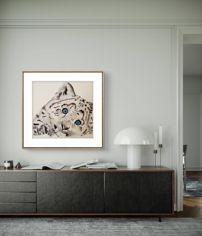 Snow Leopard Cub - Ice and Innocence