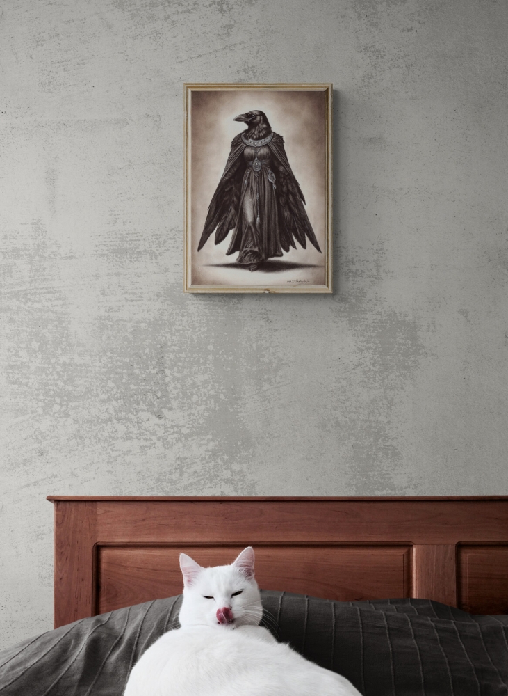 Elegance Of The Crow Goddess Multi-Award-Winning Artwork