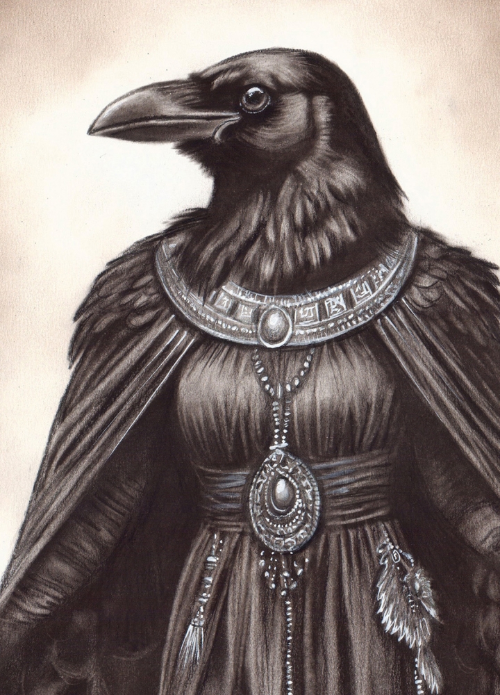 Elegance Of The Crow Goddess Multi-Award-Winning Artwork