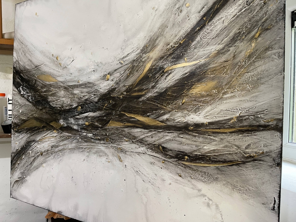 XL Ethereal Gold Abstract