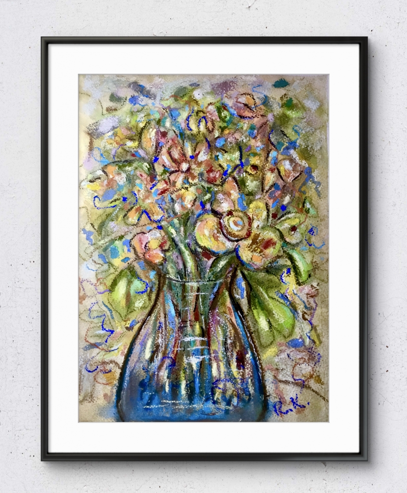 “Symphony of Blossoms” – Original Mixed Media Floral Painting
