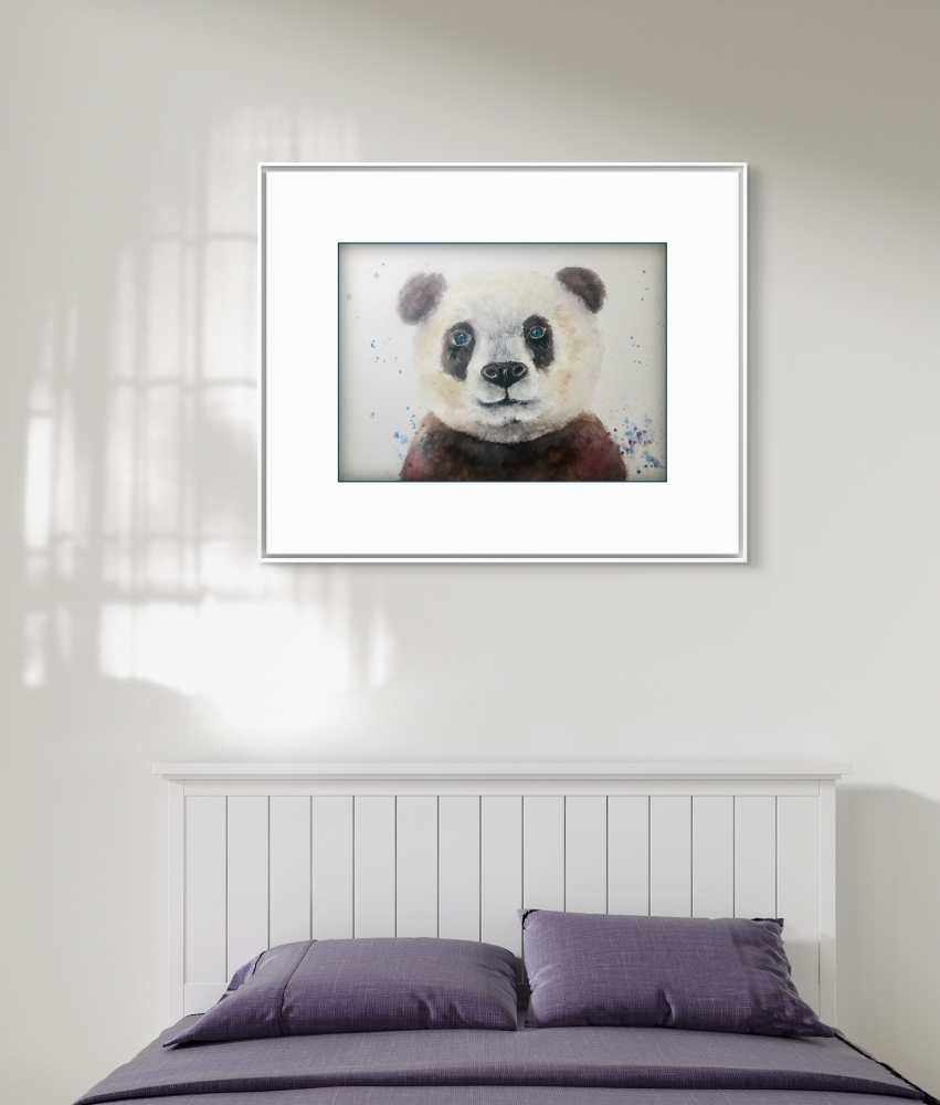 Gentle Eyes of the Panda – Original Watercolor Portrait
