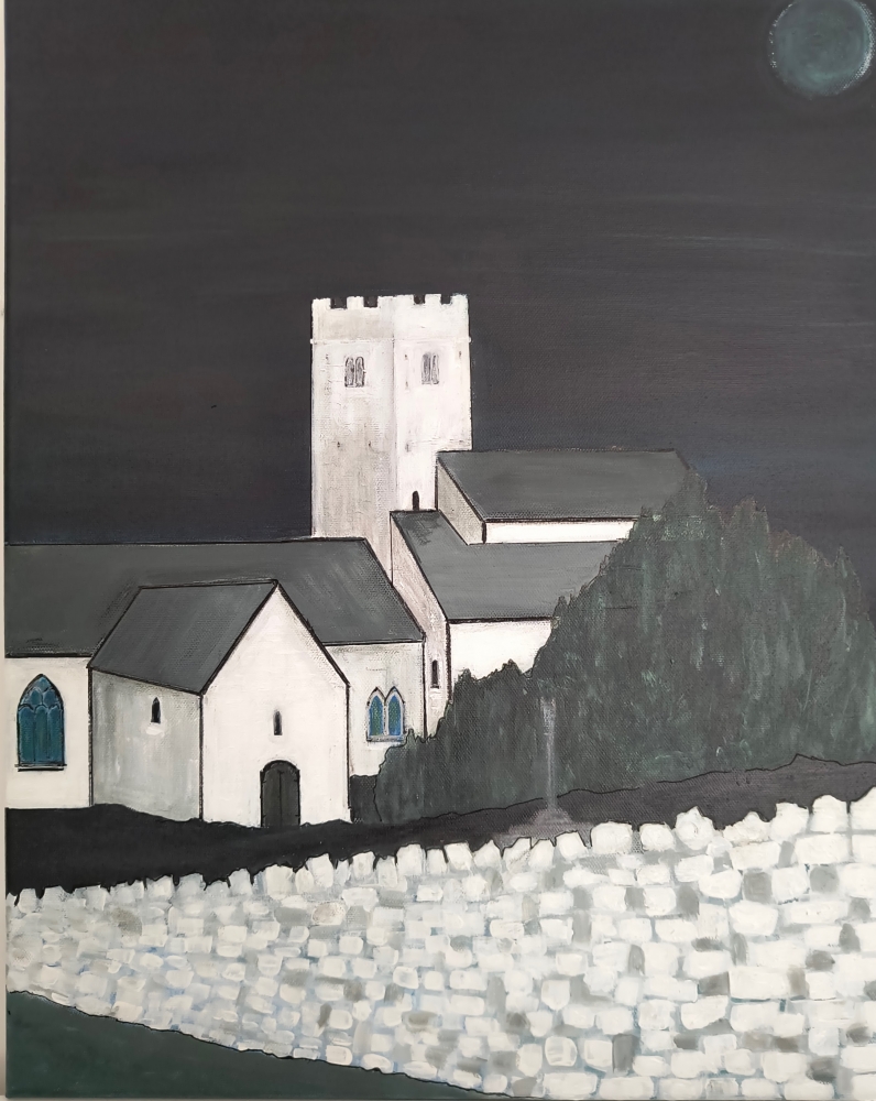 St Illtuds Church Llantwit Major = A Winter Moonlight Night