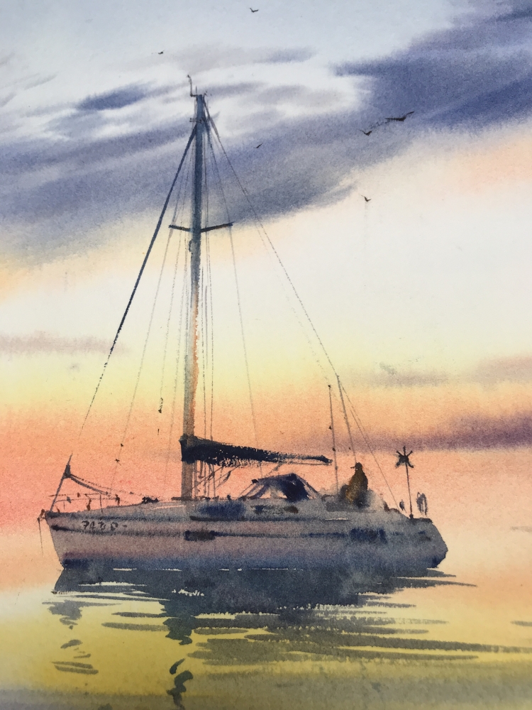 Yachts at sunset #7