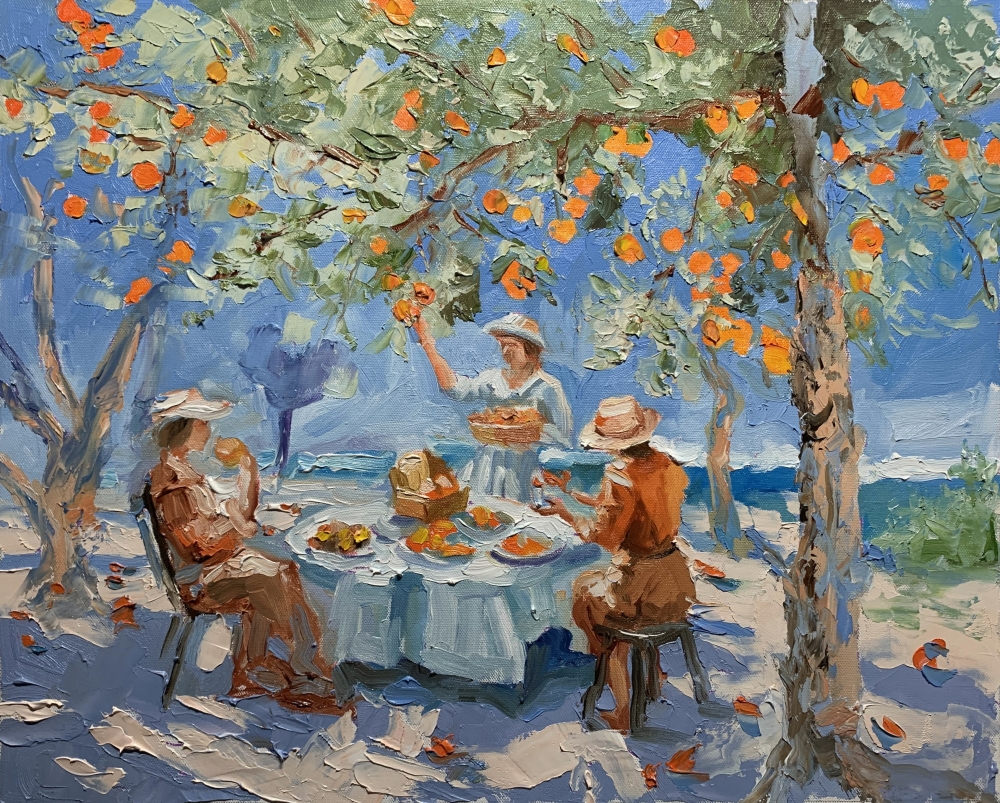 Picnic by the tangerine trees.