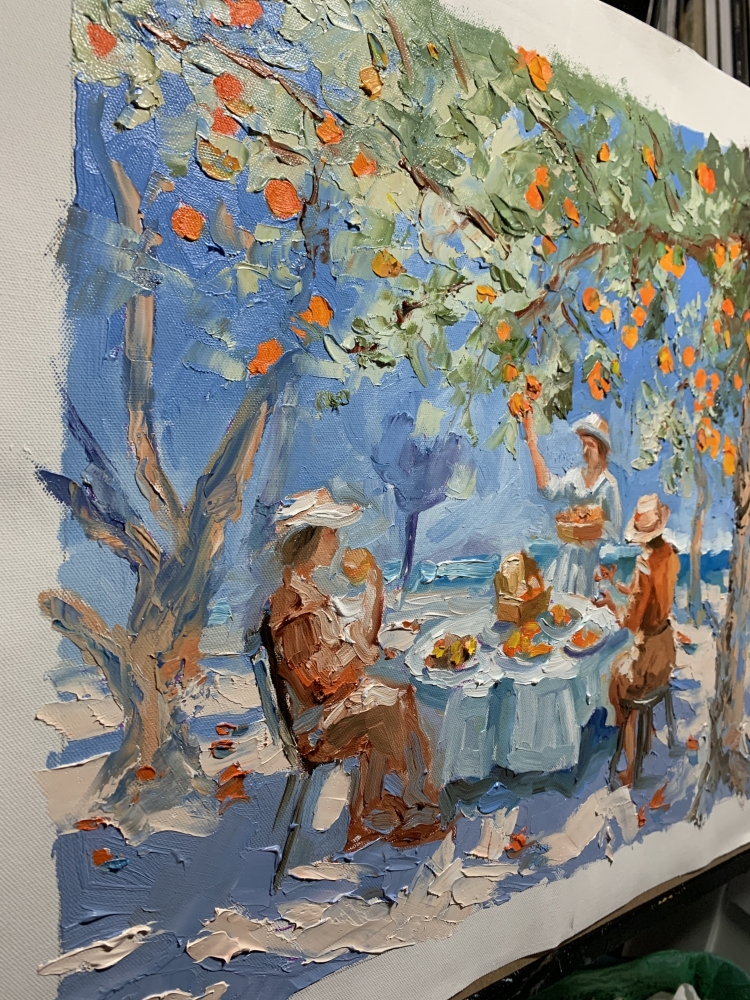 Picnic by the tangerine trees.