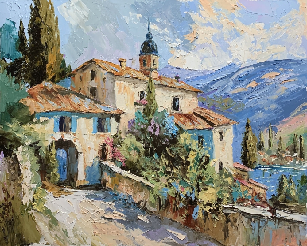 Tuscan villa on the lake.