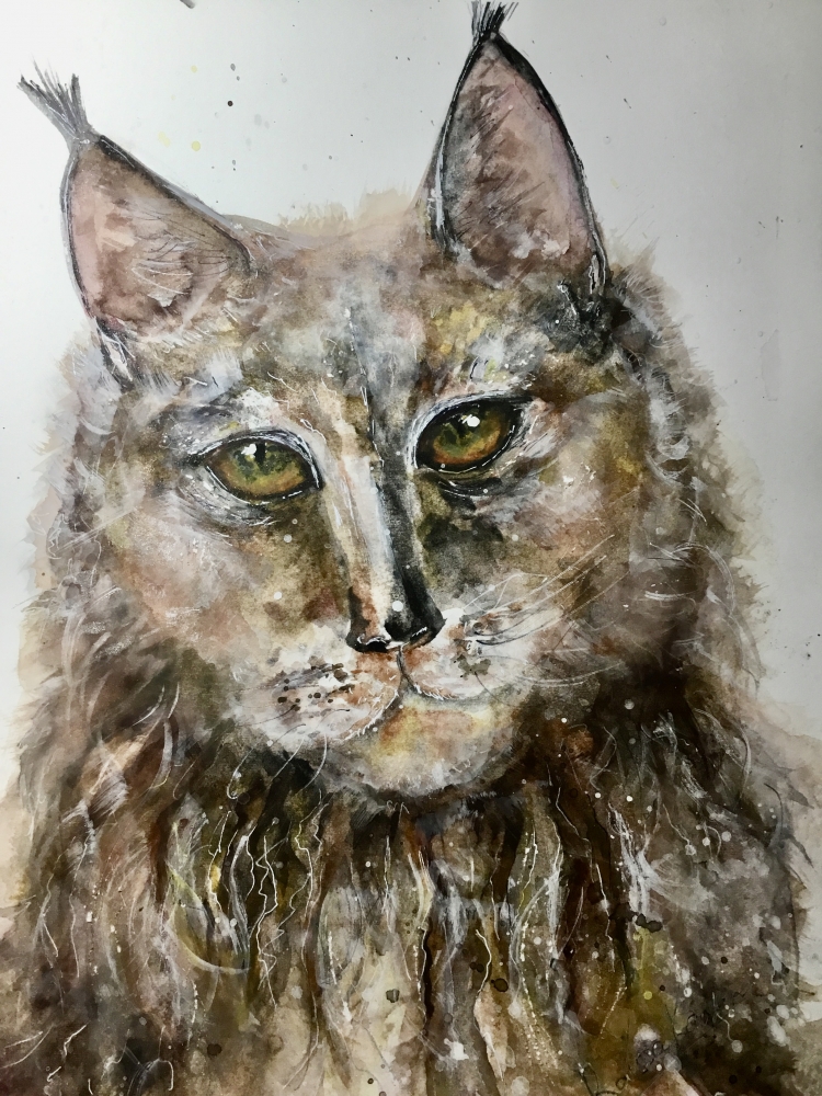 : “Guardian of the Silent Forest” – Original Watercolor Lynx Portrait (A4)