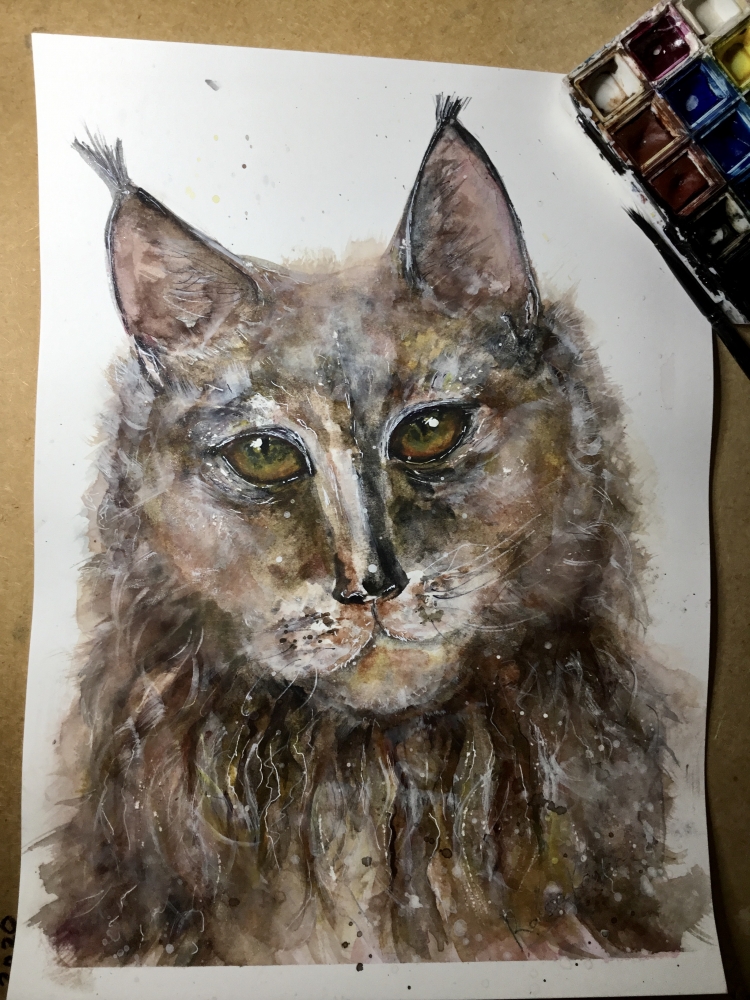 : “Guardian of the Silent Forest” – Original Watercolor Lynx Portrait (A4)