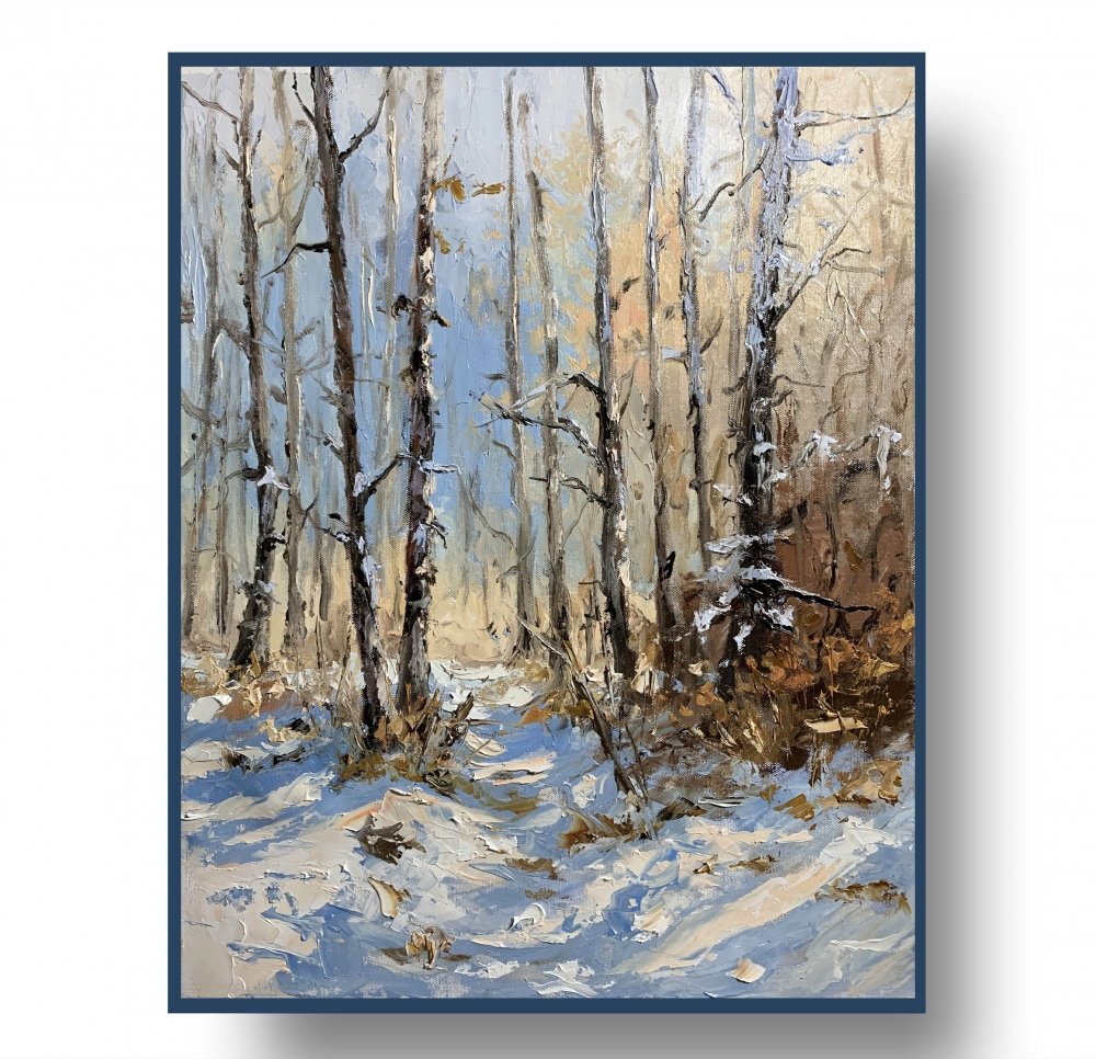 Winter light in the birchwoods.