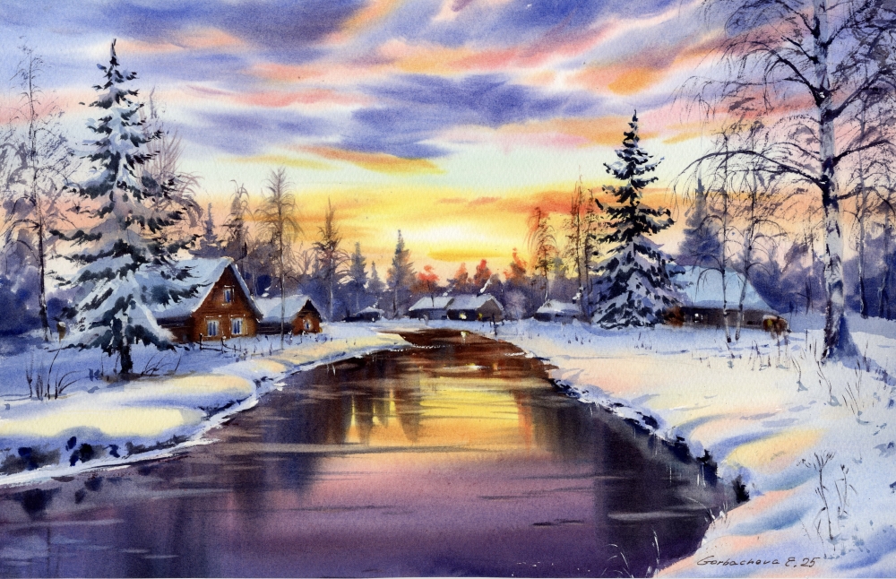 Whispers of Winter Sunset