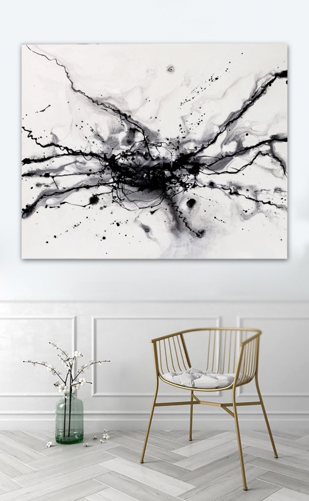  Large Black and white Nebula Abstract 1