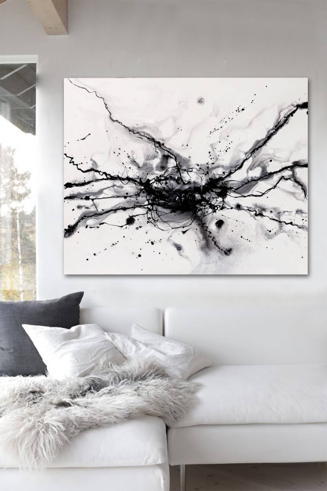  Large Black and white Nebula Abstract 1