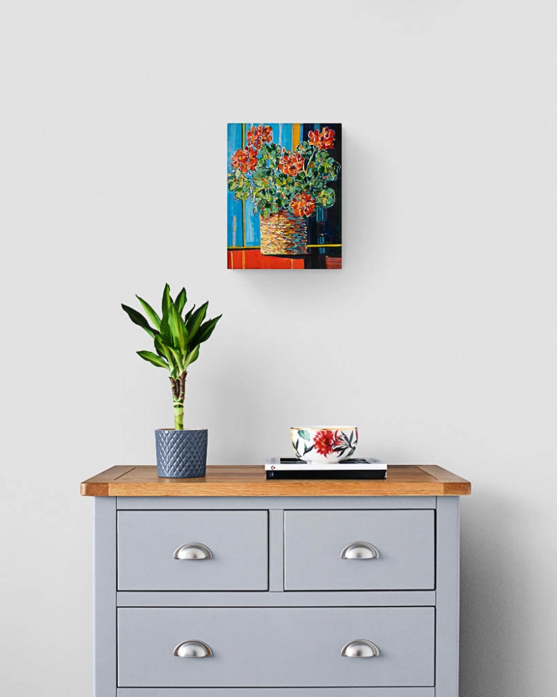 Still Life, Geranium in a Basket