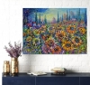 Sunflower Field and Cypresses