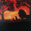 Lions at sunset