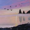 Sunrise on a rocky sea