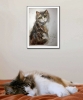 Emerald Gaze” – Original Watercolor Cat Portrait on A4 Paper