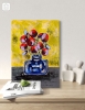  Red Blooms in Blue Vase