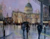 Evening rain , St Pauls Cathedral\"..Acrylic on canvas board