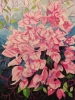 Pink Bougainvillea blossom watercolour painting 