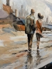 Coastal walk. Love couple.