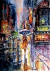 Woman walking in the rain