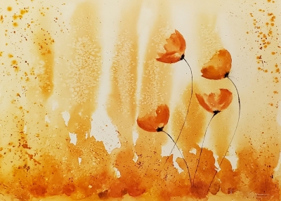 Poppies in the Mist - Amber