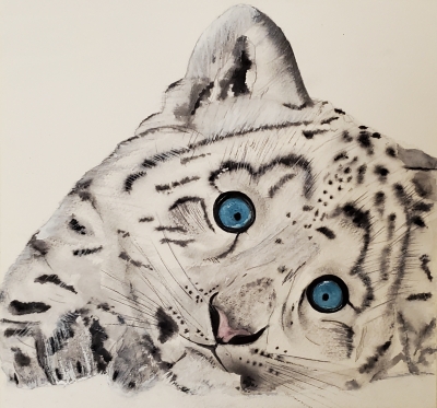 Snow Leopard Cub - Ice and Innocence