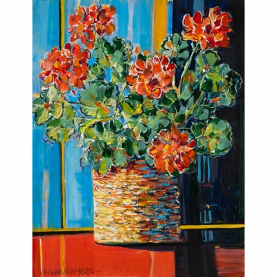 Still Life, Geranium in a Basket