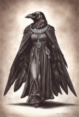 Elegance Of The Crow Goddess Multi-Award-Winning Artwork