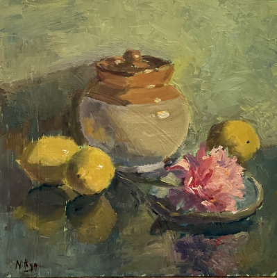 Pink and Yellow - Still Life with lemons 