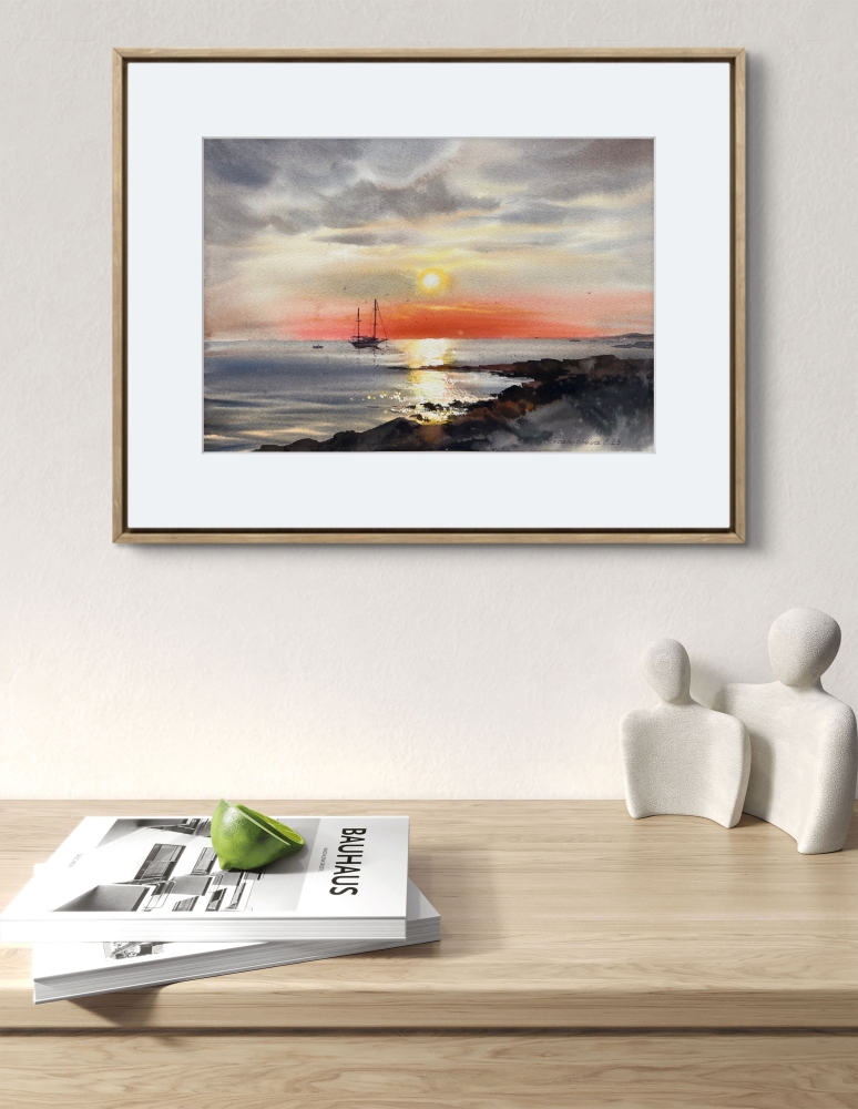 Sunset on the sea Yacht