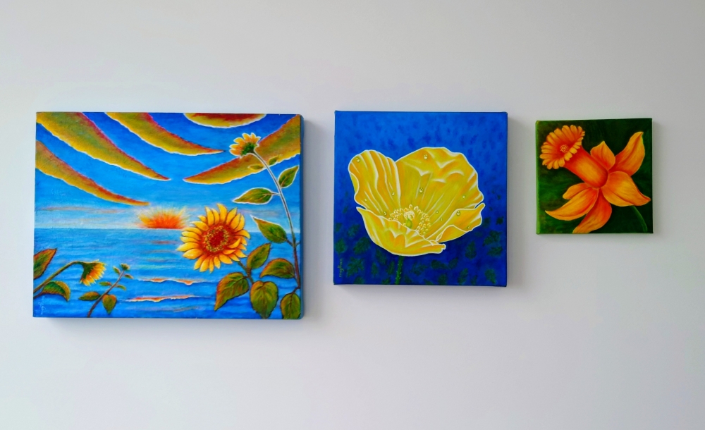 Sunflowers at sunset 