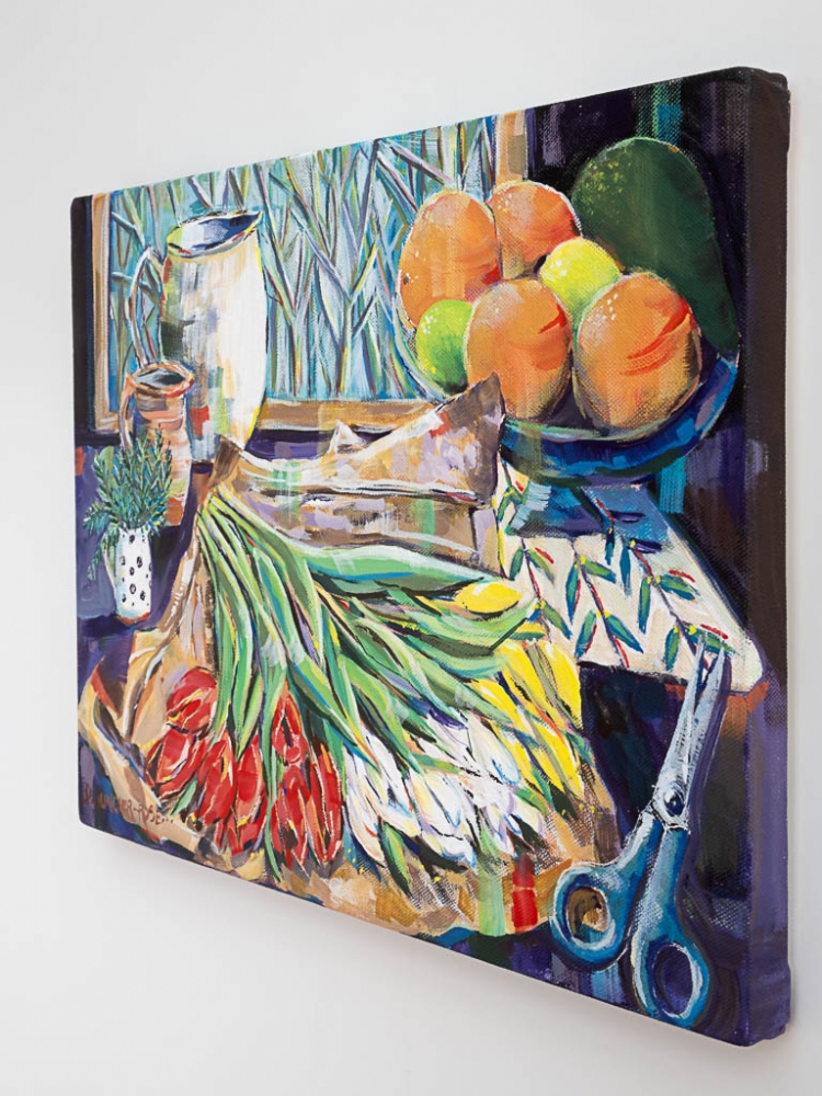 Still Life with Red, White and Yellow Tulips