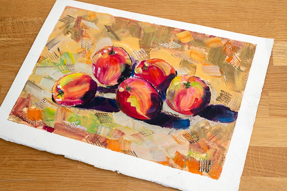 Still Life With Five Red Apples