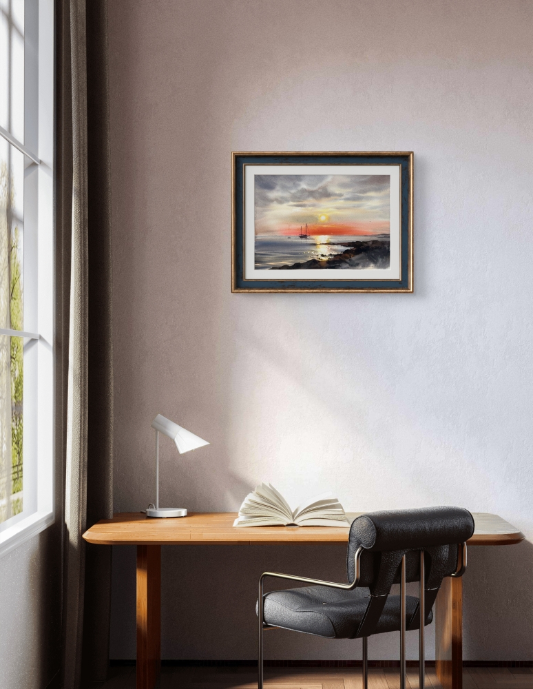 Sunset on the sea Yacht