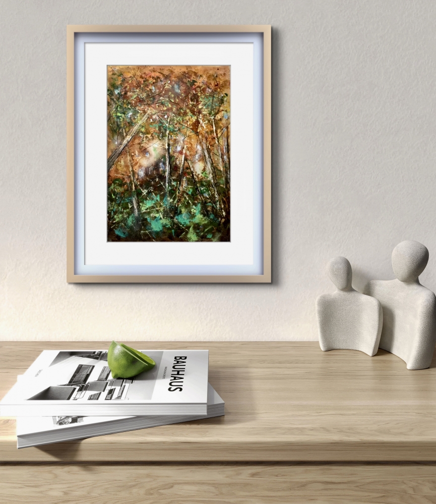 Golden Canopy – Original Autumn Landscape Watercolor