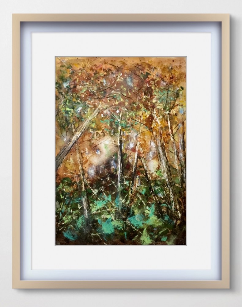 Golden Canopy – Original Autumn Landscape Watercolor