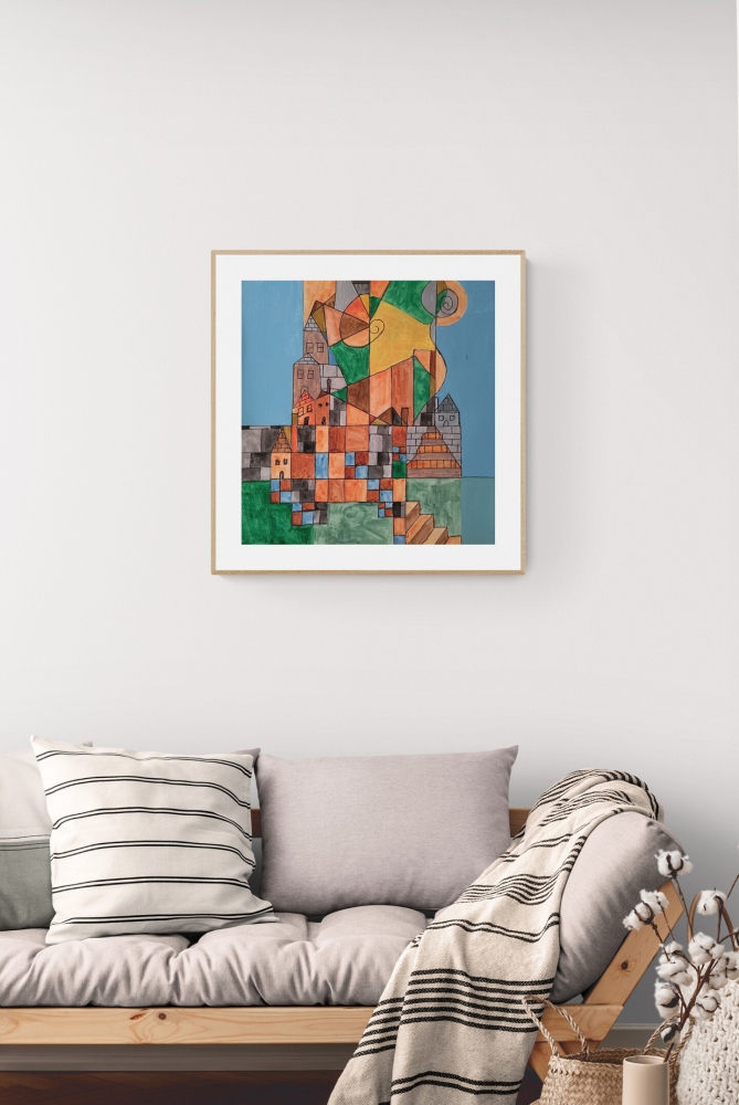 Small Town with steps and swirls.