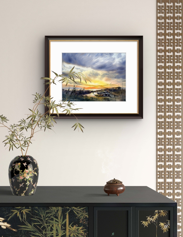 Boats on the pier Sunset #4