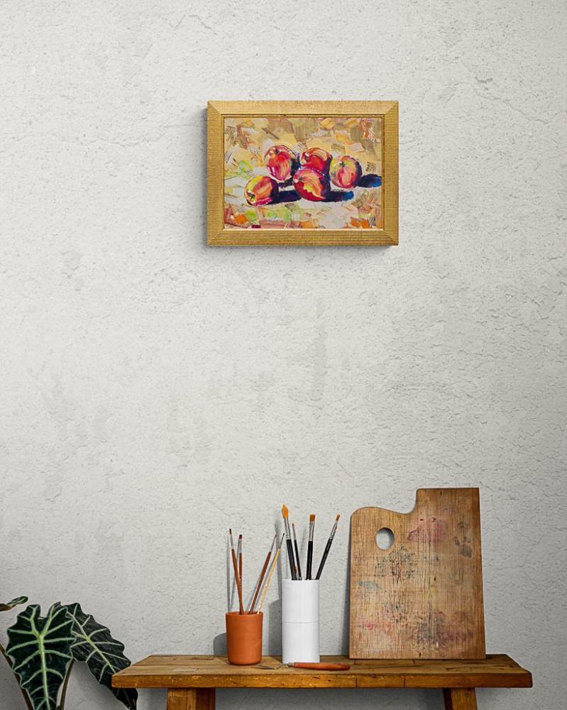 Still Life With Five Red Apples