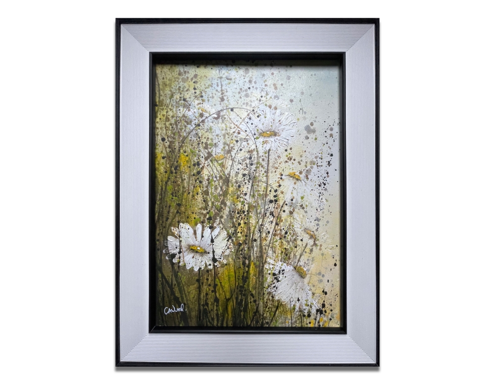 Daisy Flowers 1 floral landscape framed