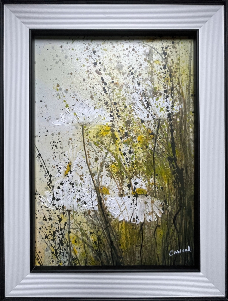 Daisy Flowers 2 floral landscape framed