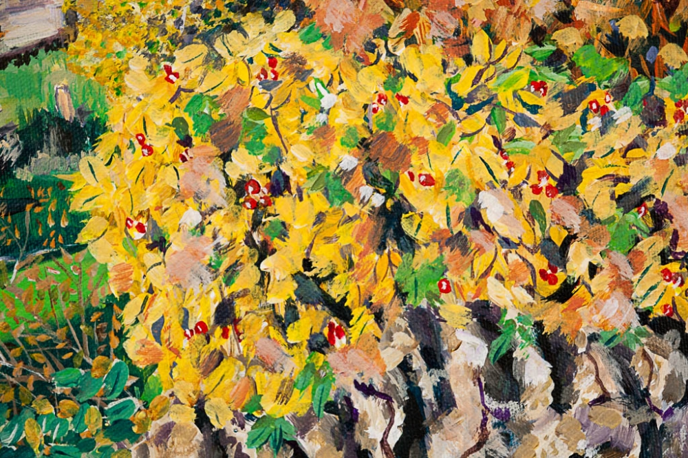 Frampton Mansell Church in Autumn